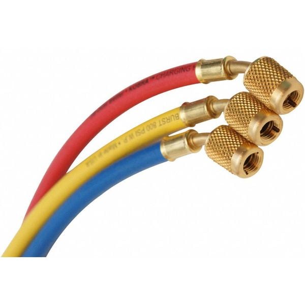 Jb Industries Manifold Hose Set, Low Loss, Connection Size 1/4 in Female, 30 Deg Angle, Number of Hoses 3, 60 in L - CCLS-60