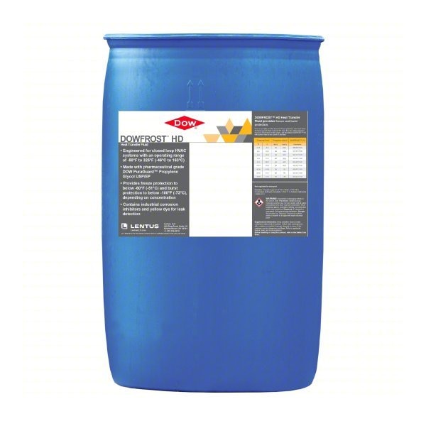 Dow Frost Freeze Protectant, Yellow, 55 gal, Drum - 9992156