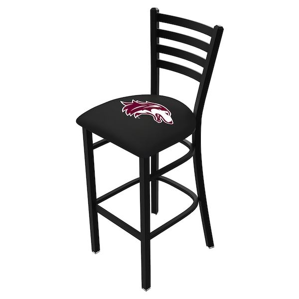 Holland Bar Stool Co 30" Blk Wrinkle Southern Illinois Stationary Bar Stool, Ladder Back - L00430SOUILL