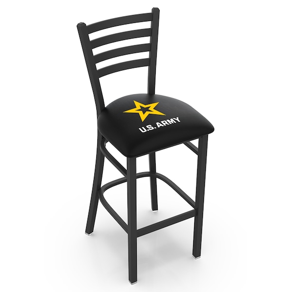 Holland Bar Stool Co 30" Blk Wrinkle U.S. Army Stationary Bar Stool, Ladder Back - L00430ARMY