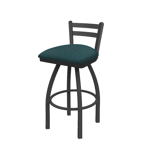 Holland Bar Stool Co 30" Low Back Swivel Bar Stool, Pewter Finish, Graph Tidal Seat - 41130PW022