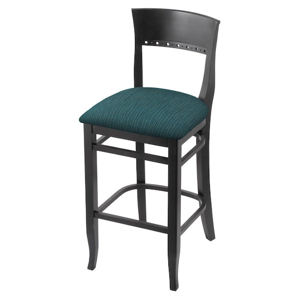 Holland Bar Stool Co 30" Bar Stool, Black Finish, Graph Tidal Seat - 316030BLK022