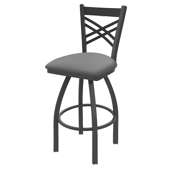 Holland Bar Stool Co 30" Swivel Bar Stool, Pewter Finish, Canter Grey Seat - 82030PW007