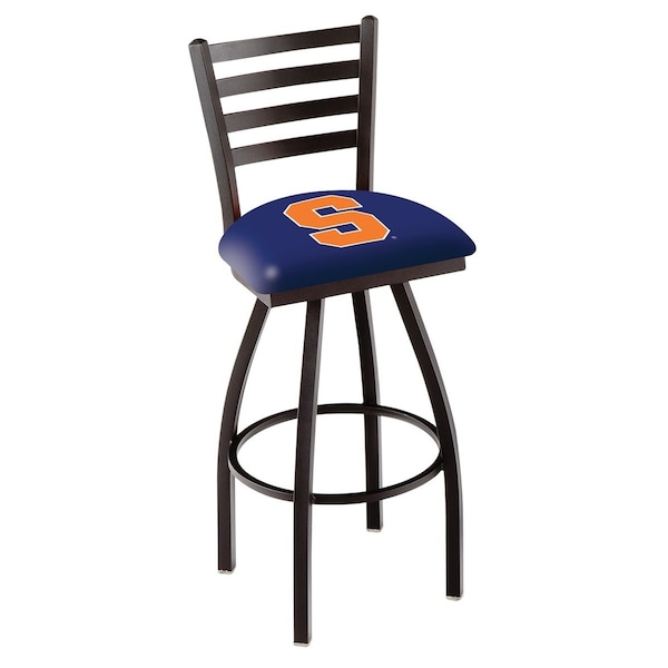 Holland Bar Stool Co 25" Blk Wrinkle Syracuse Swivel Bar Stool, Ladder Back - L01425SYRCSE