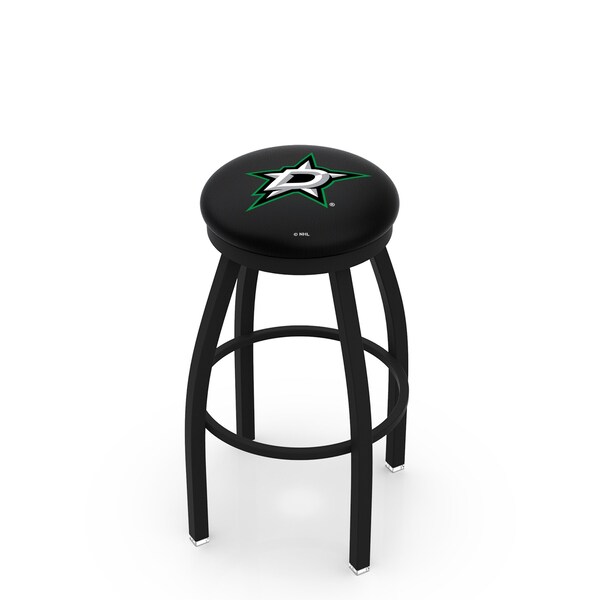 Holland Bar Stool Co 25" Blk Wrinkle Dallas Stars Swivel Bar Stool, Accent Ring - L8B2B25DALSTA