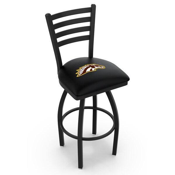 Holland Bar Stool Co 30" Blk Wrinkle Western Michigan Swivel Bar Stool, Ladder Back - L01430WESTMI