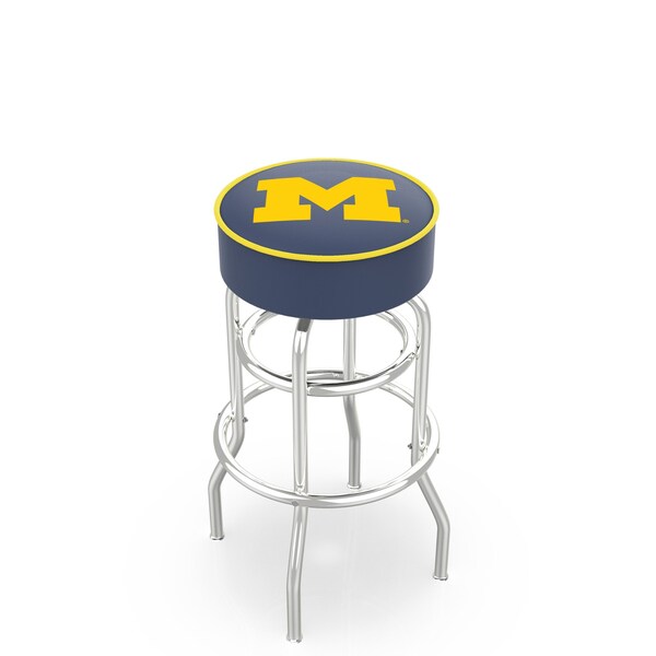 Holland Bar Stool Co 25" 4" Michigan Cushion Seat, Double-Ring Chrome Swivel Bar Stool - L7C125MICHUN