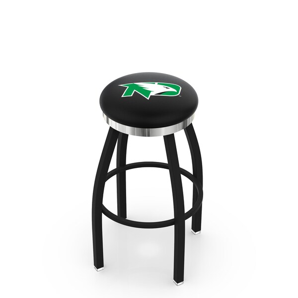 Holland Bar Stool Co 30" Blk Wrinkle North Dakota Swivel Bar Stool, Chrome Ring - L8B2C30NORDAK