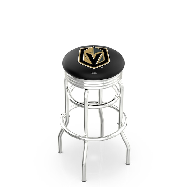 Holland Bar Stool Co 30" Chrome 2-Ring Vegas Golden Knights Swivel Bar Stool, Accent Ring - L7C3C30LVGDKN