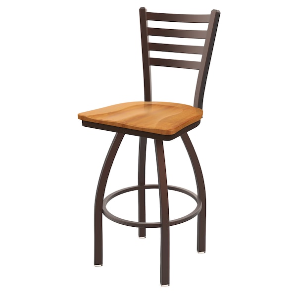 Holland Bar Stool Co 30" Swivel Bar Stool, Bronze Finish, Med Maple Seat - 41030BZMEDMPL