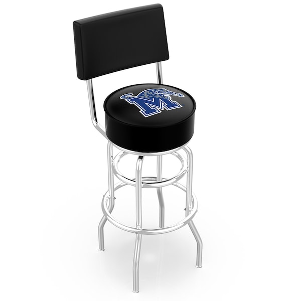 Holland Bar Stool Co 30" Chrome 2-Ring Memphis Swivel Bar Stool, Back - L7C430MEMPHS