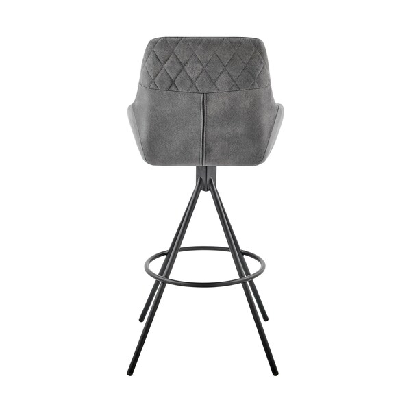 Armen Living Odessa 30" Bar Height Bar Stool in Charcoal Fabric and Black Finish - LCODBACH30