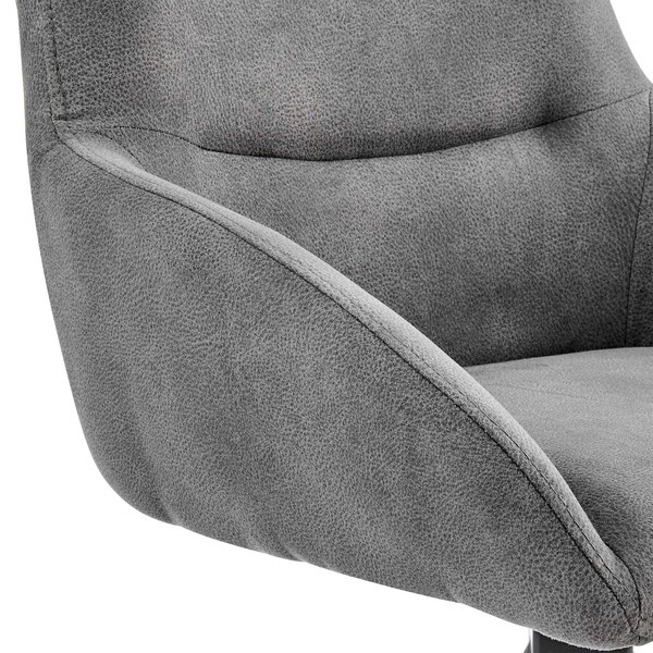 Armen Living Odessa 30" Bar Height Bar Stool in Charcoal Fabric and Black Finish - LCODBACH30