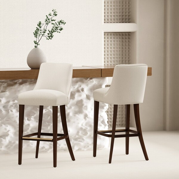 Manhattan Comfort Beever Barstool in Cream - Set of 2 - 2-BS027-CR