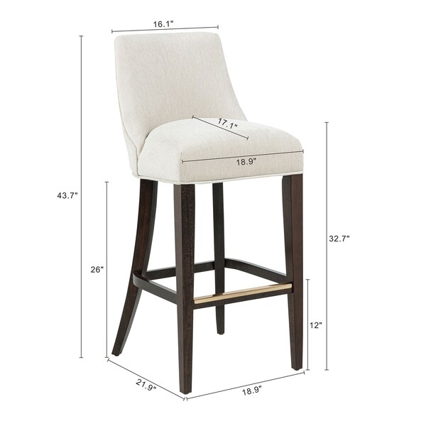 Manhattan Comfort Beever Barstool in Cream - Set of 2 - 2-BS027-CR