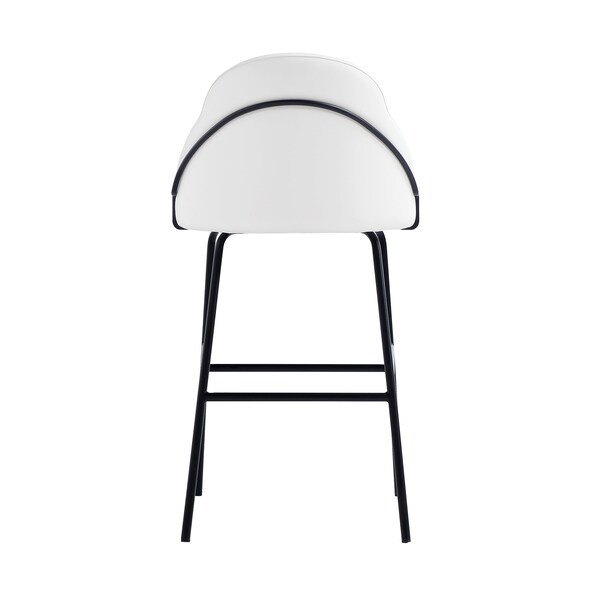 Manhattan Comfort Gracie Barstool in White and Black - Set of 3 - 3-BS022-BWH
