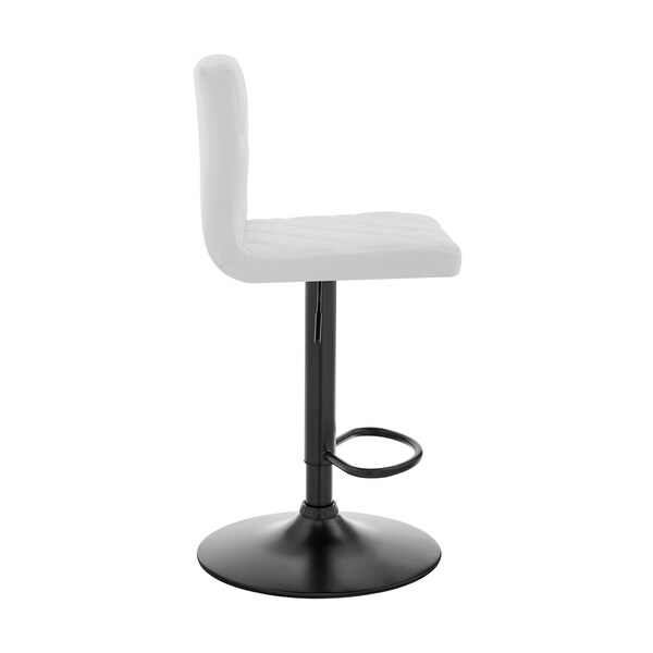 Armen Living Duval Adjustable White Faux Leather Swivel Bar Stool - LCDUBABLWH
