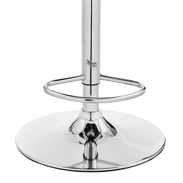 Armen Living Duval Adjustable White Faux Leather Swivel Bar Stool - LCDUBABLWH