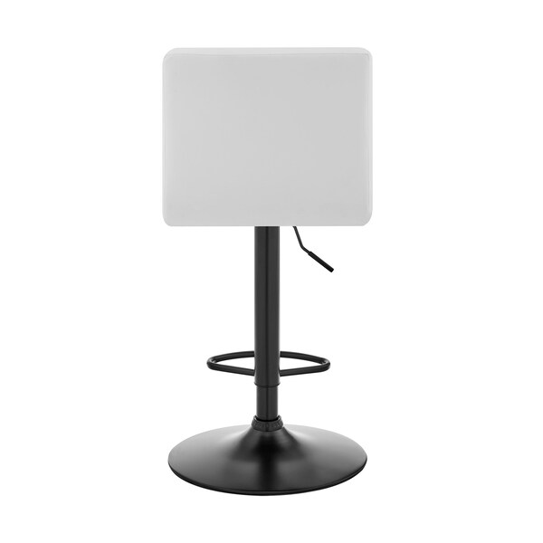 Armen Living Duval Adjustable White Faux Leather Swivel Bar Stool - LCDUBABLWH