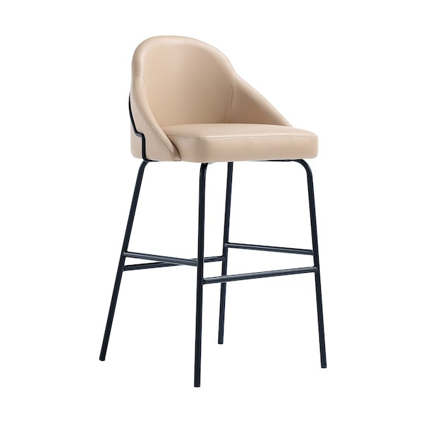 Manhattan Comfort Gracie Barstool in Tan and Black - Set of 2 - 2-BS022-BTN