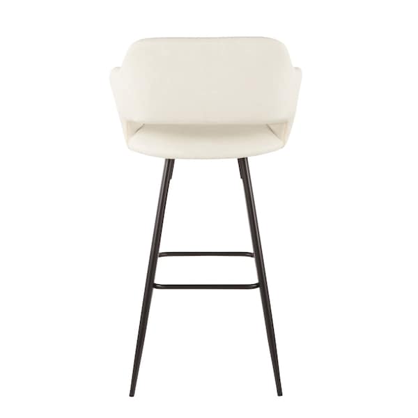 Lumisource Margarite Barstool in Black Metal and Cream Faux Leather, PK 2 - B30-MARG BK+CR2