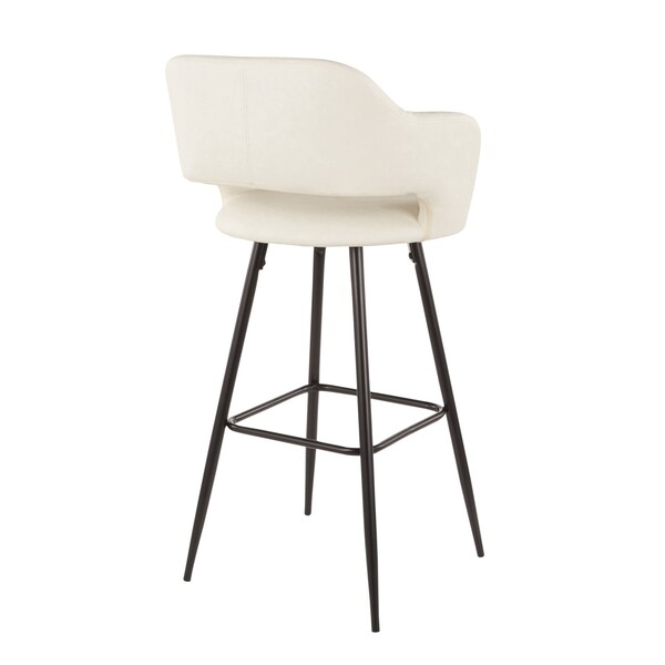 Lumisource Margarite Barstool in Black Metal and Cream Faux Leather, PK 2 - B30-MARG BK+CR2