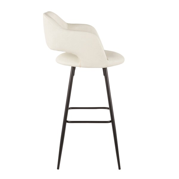 Lumisource Margarite Barstool in Black Metal and Cream Faux Leather, PK 2 - B30-MARG BK+CR2
