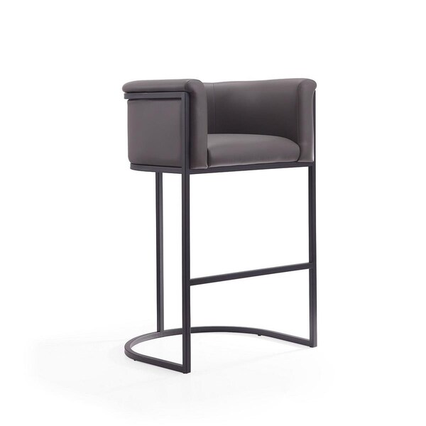 Celebracion Cosmopolitan Pebble & Black Metal Barstool 37.8 x 23.7 x 21 in. - CE1850639