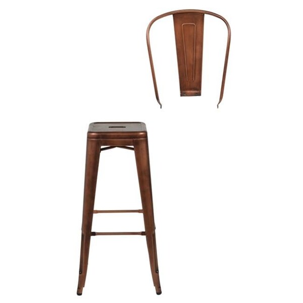 Max Max MO-201-STOOL-BRUSHED-ROSE-GOLD Oscar  Steel Backless Stool - Brushed Rose Gold - MO-201-BGN1-ST-RG-WEB1