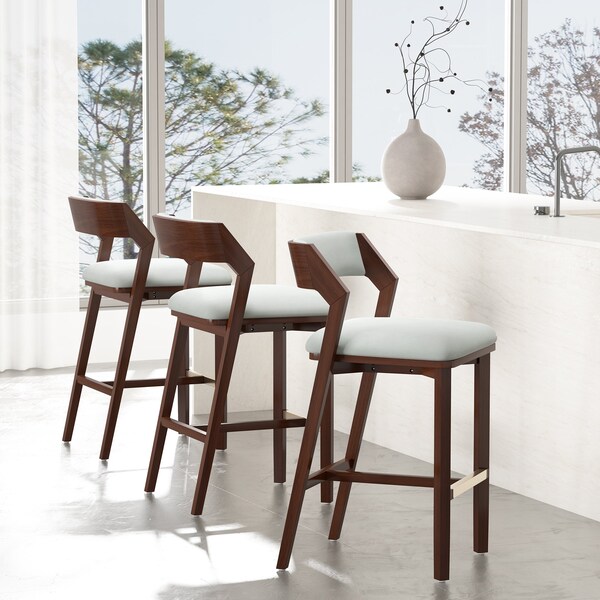 Manhattan Comfort Patricia Barstool in White Glacier - Set of 3 - 3-BS026-WH