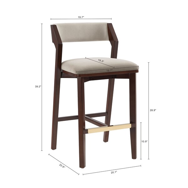 Manhattan Comfort Patricia Barstool in Linen - Set of 2 - 2-BS026-LN