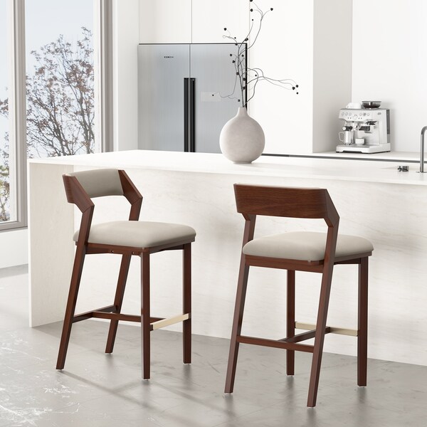 Manhattan Comfort Patricia Barstool in Linen - Set of 2 - 2-BS026-LN