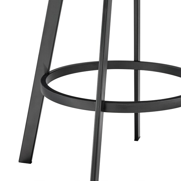 Armen Living Chelsea 29" Swivel Bar Stool with Matte Black Finish and Vintage Gray Faux Leather - LCCSBAMBVG30
