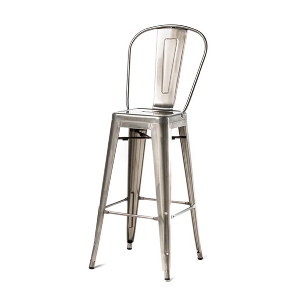 Max MO-301-BARSTOOL-BGN Oscar Steel Armless Barstool - Brushed Gun Metal - MO-301-BGN1-BAR-WEB1