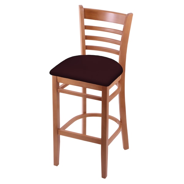 Holland Bar Stool Co 30" Bar Stool, Medium Finish, Canter Bordeaux Seat - 314030MED005