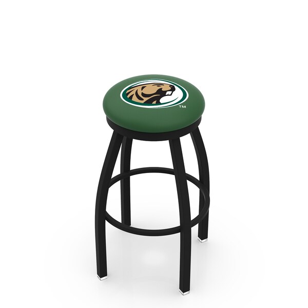 Holland Bar Stool Co 25" Blk Wrinkle Bemidji State Swivel Bar Stool, Accent Ring - L8B2B25BMIJST