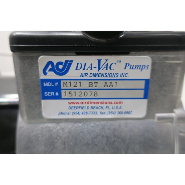 Air Dimensions DIA-VAC 1/12HP 115V-AC VACUUM PUMP - M121-BT-AA1