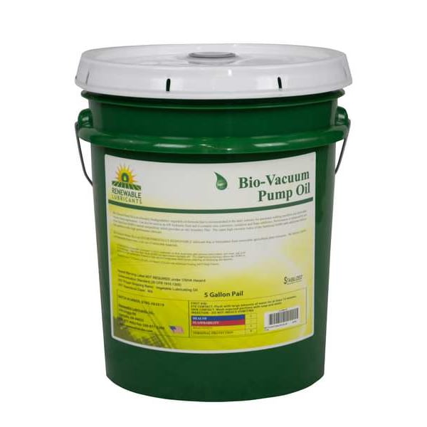 Renewable Lubricants Vacuum Pump Oil, 10W-30, Pail, Yellow, 5 gal. - 84104