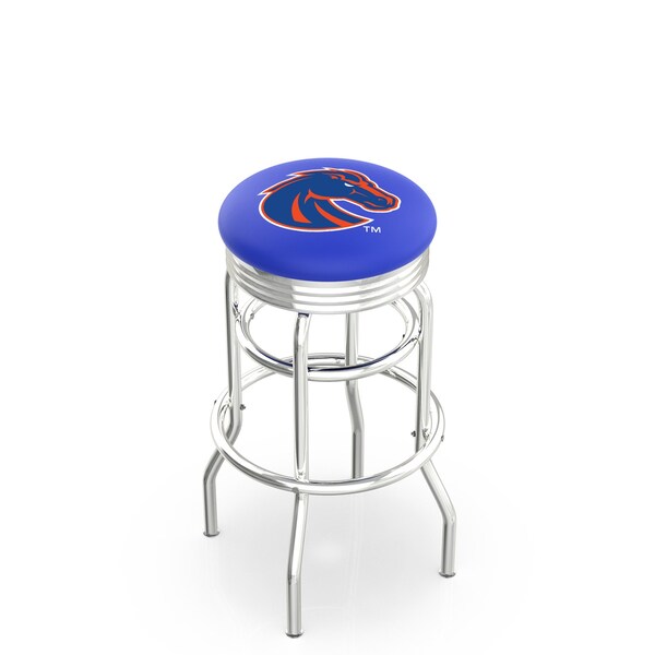 Holland Bar Stool Co 30" Chrome 2-Ring Boise State Swivel Bar Stool, Accent Ring - L7C3C30BOISES