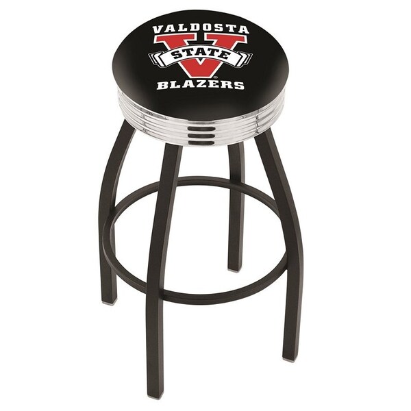 Holland Bar Stool Co 25" Blk Wrinkle Valdosta State Swivel Bar Stool, Chrome Ring - L8B3C25VALDST