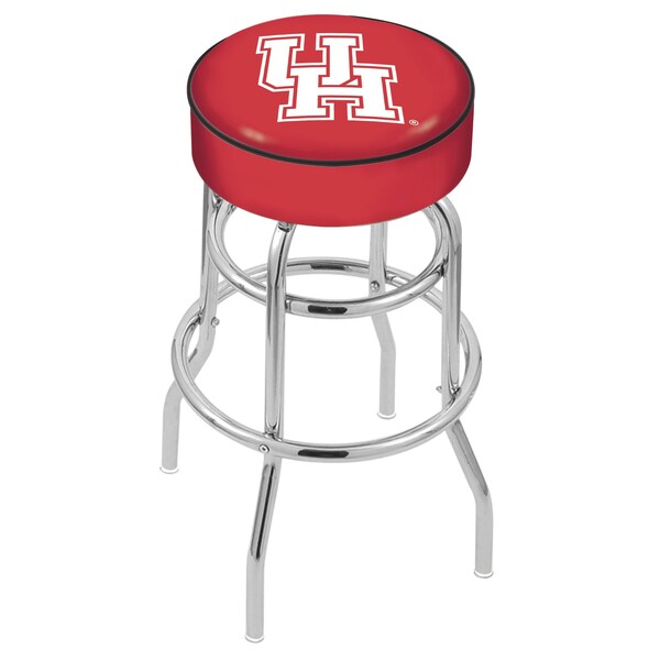 Holland Bar Stool Co 30" 4" Houston Cushion Seat, Double-Ring Chrome Swivel Bar Stool - L7C130HOUSTON