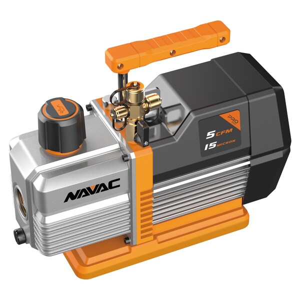 Navac Vacuum Pump, 5 CFM, 2Stage, 15 Microns Pro Series - NP5DP