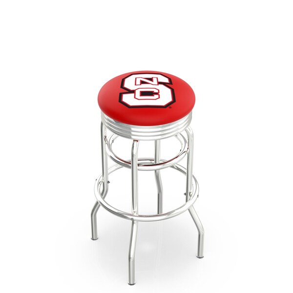 Holland Bar Stool Co 30" Chrome 2-Ring North Carolina State Swivel Bar Stool, Accent Ring - L7C3C30NCARST