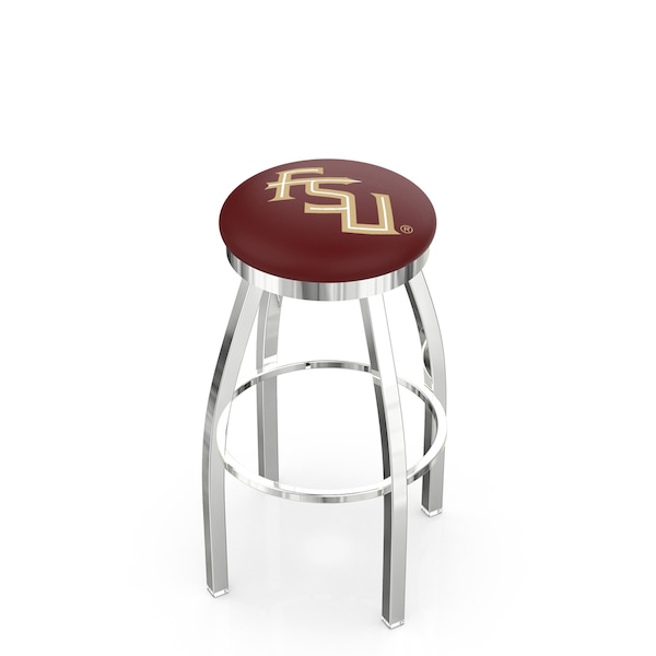 Holland Bar Stool Co 25" Chrome Florida State (Script) Swivel Bar Stool, Accent Ring - L8C2C25FSU-FS