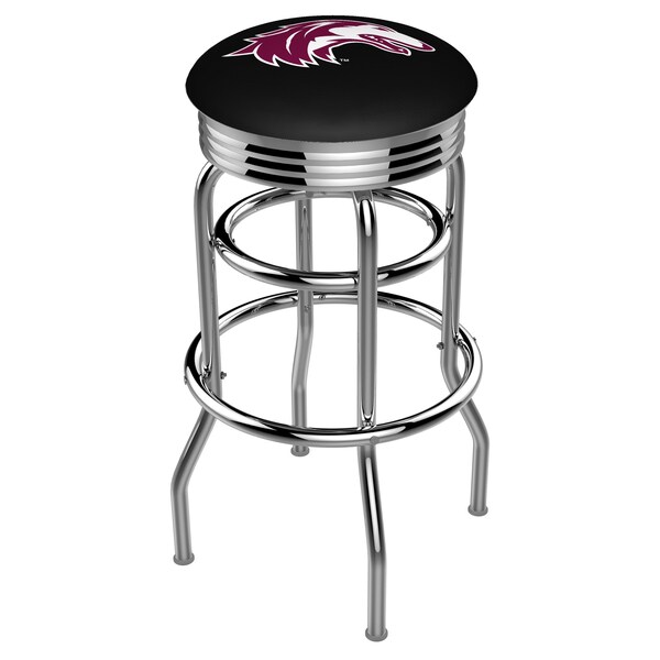 Holland Bar Stool Co 25" Chrome 2-Ring Southern Illinois Swivel Bar Stool, Accent Ring - L7C3C25SOUILL