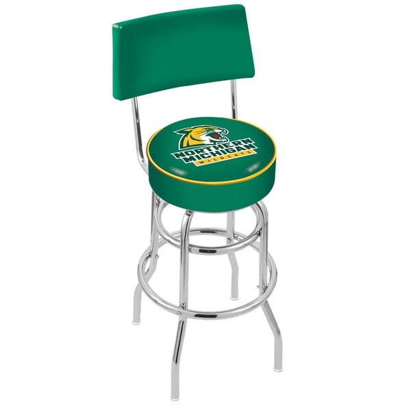 Holland Bar Stool Co 25" Chrome 2-Ring Northern Michigan Swivel Bar Stool, Back - L7C425NORMIC