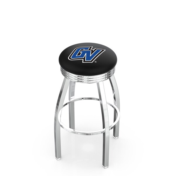 Holland Bar Stool Co 30" Chrome Grand Valley State Swivel Bar Stool, Accent Ring - L8C3C30GVSTUN