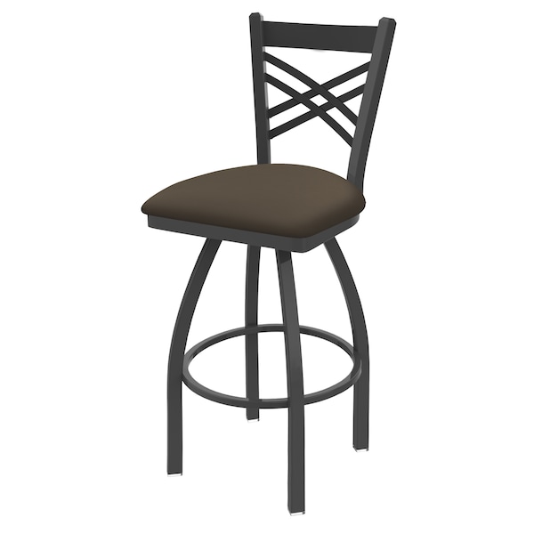Holland Bar Stool Co 30" Swivel Bar Stool, Pewter Finish, Canter Earth Seat - 82030PW006