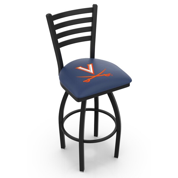 Holland Bar Stool Co 25" Blk Wrinkle Virginia Swivel Bar Stool, Ladder Back - L01425VRGNIA