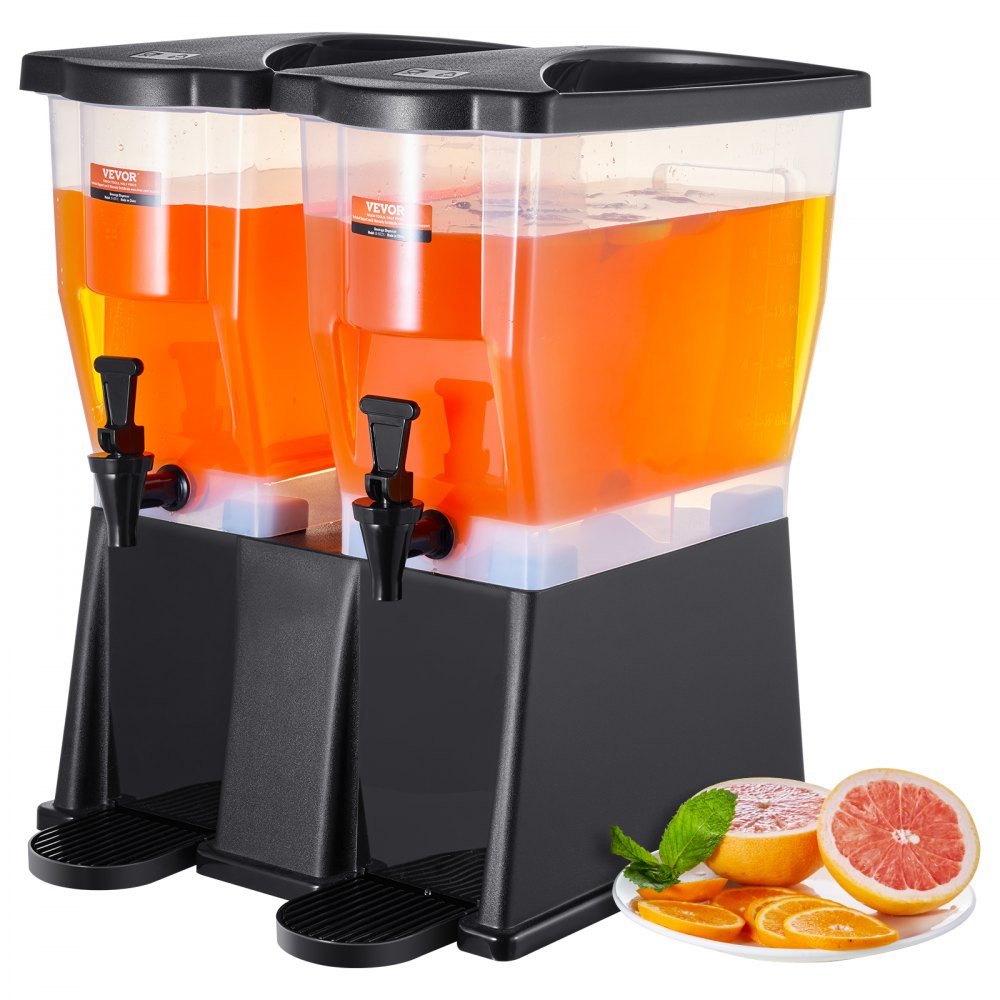 VEVOR Beverage Dispenser, 3 Gallon x 2 Drink Dispensers for Parties, Plastic Juice Dispenser with Stand Spigot Lid, Iced Tea Lemonade Juice Water Dispenser, for Restaurants, Hotels, Parties - YLFPQSLFPQSLWS7MZV0